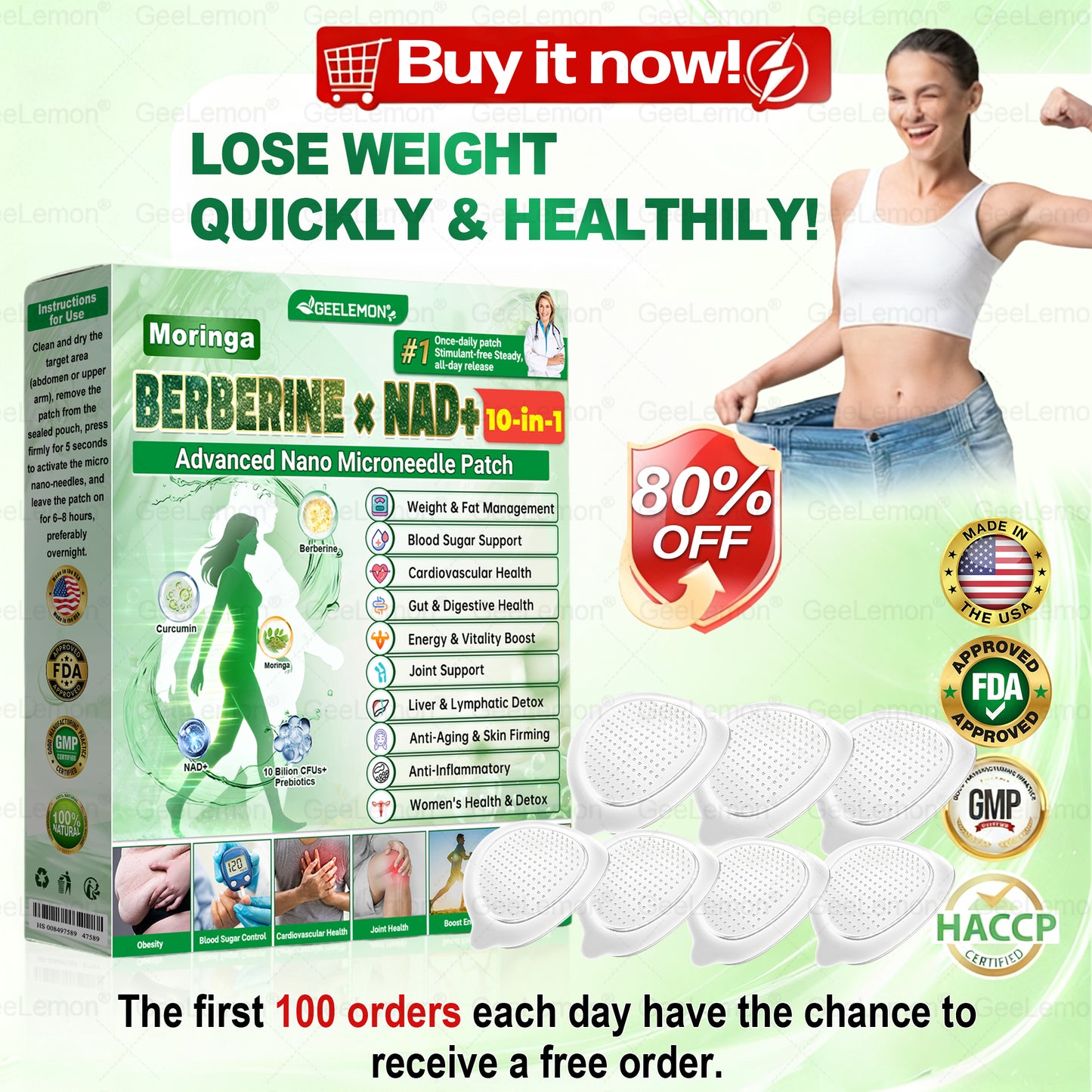 ✅𝐆𝐞𝐞𝐋𝐞𝐦𝐨𝐧® 𝐌𝐨𝐫𝐢𝗻𝗴𝗮 · 𝐁𝐞𝐫𝐛𝗲𝗿𝗶𝗻𝗲 × 𝗡𝗔𝗗+ 𝟏𝟎 𝐢𝐧 𝟏 𝐀𝐝𝐯𝐚𝐧𝐜𝐞𝐝 𝗡𝗮𝗻𝗼 𝗠𝗶𝗰𝗿𝗼𝗻𝐞𝐞𝐝𝐥𝐞 𝐏𝐚𝐭𝗰𝗵👩‍⚕️👩‍⚕️(Just once a day, visible changes in 7 days) ✅ For obesity, loose skin, diabetes, and more.