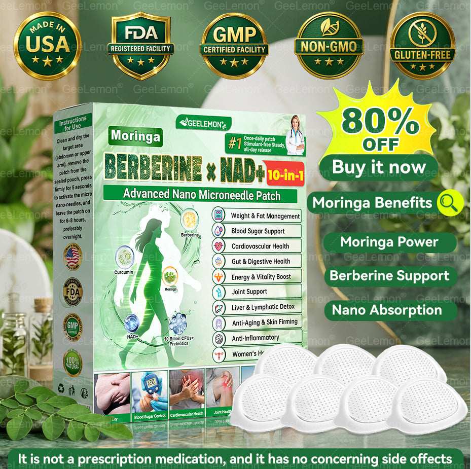 ✅𝐆𝐞𝐞𝐋𝐞𝐦𝐨𝐧® 𝐌𝐨𝐫𝐢𝗻𝗴𝗮 · 𝐁𝐞𝐫𝐛𝗲𝗿𝗶𝗻𝗲 × 𝗡𝗔𝗗+ 𝟏𝟎 𝐢𝐧 𝟏 𝐀𝐝𝐯𝐚𝐧𝐜𝐞𝐝 𝗡𝗮𝗻𝗼 𝗠𝗶𝗰𝗿𝗼𝗻𝐞𝐞𝐝𝐥𝐞 𝐏𝐚𝐭𝗰𝗵👩‍⚕️👩‍⚕️(Just once a day, visible changes in 7 days) ✅ For obesity, loose skin, diabetes, and more.